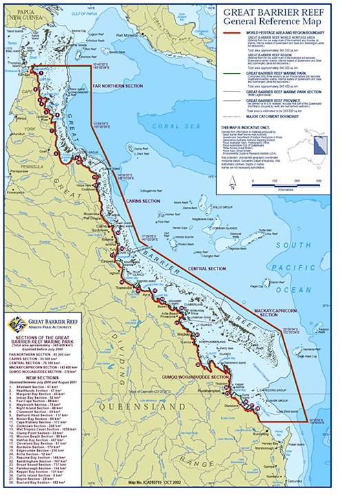 Cairns And Great Barrier Reef Map